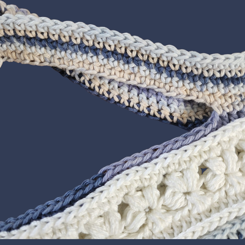 Handmade Crochet Tote Textured Stitch Beach Bag Hobo Style Accessory - Picture 6 of 6